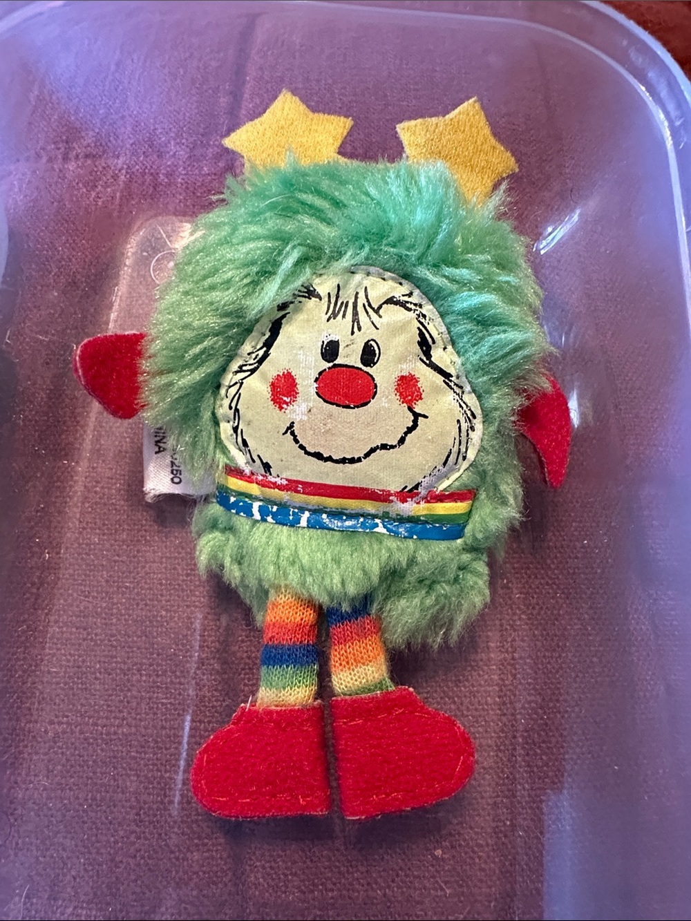 Rainbow Brite Mini Sprite Vintage Striped Plush Character with Red Accents
